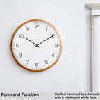 Battery Operated Modern White Wall Clock — 12" - View 2