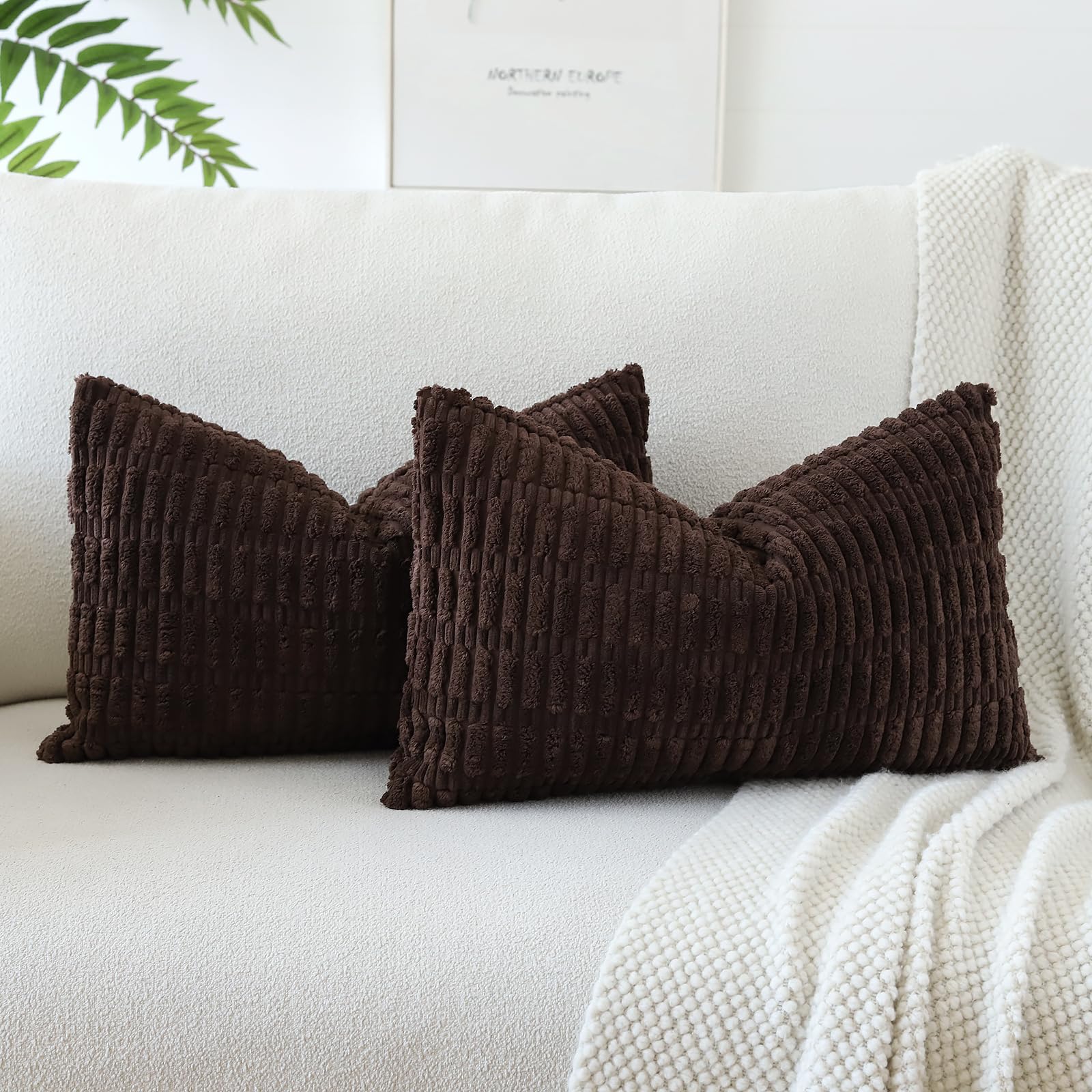 Lumbar Boho Beige Throw Pillow Cover — 24"
