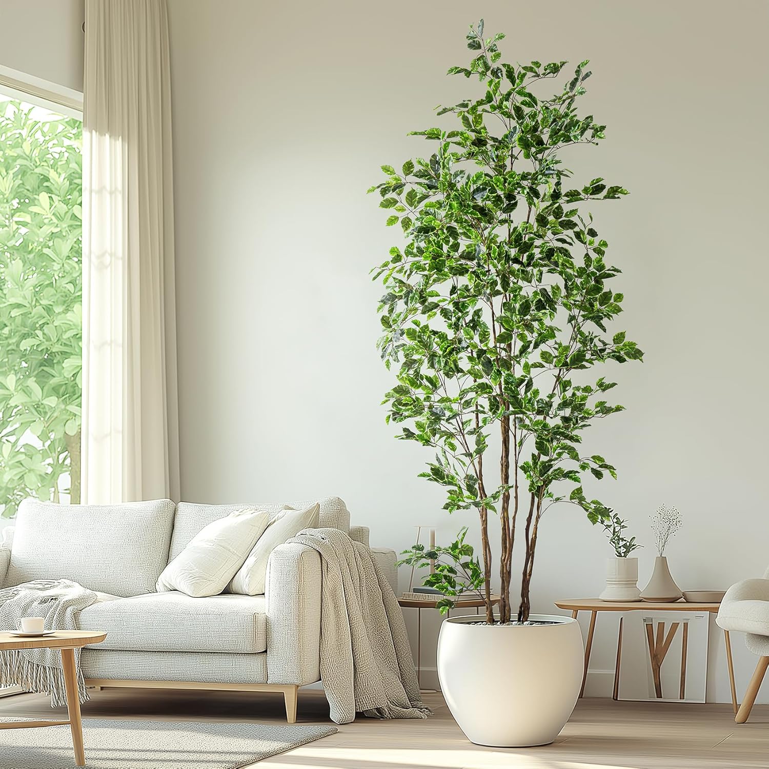 Green Artificial Plant — White Green