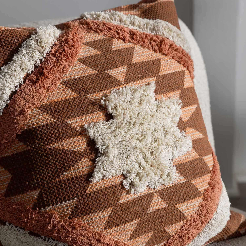 Lumbar Boho Beige Cushion Cover — 20" - View 4