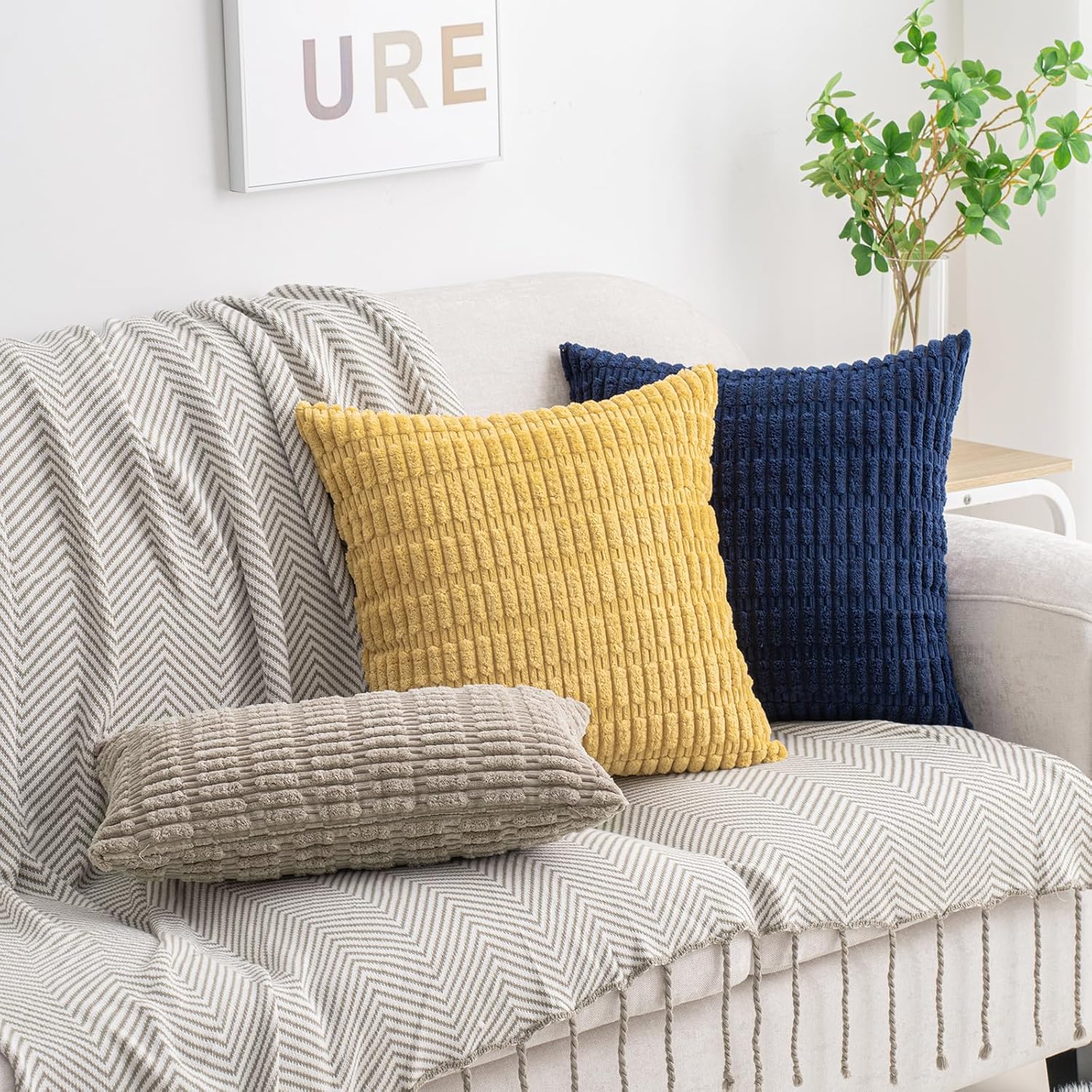 Boho Beige Throw Pillow Cover — 18" - View 2