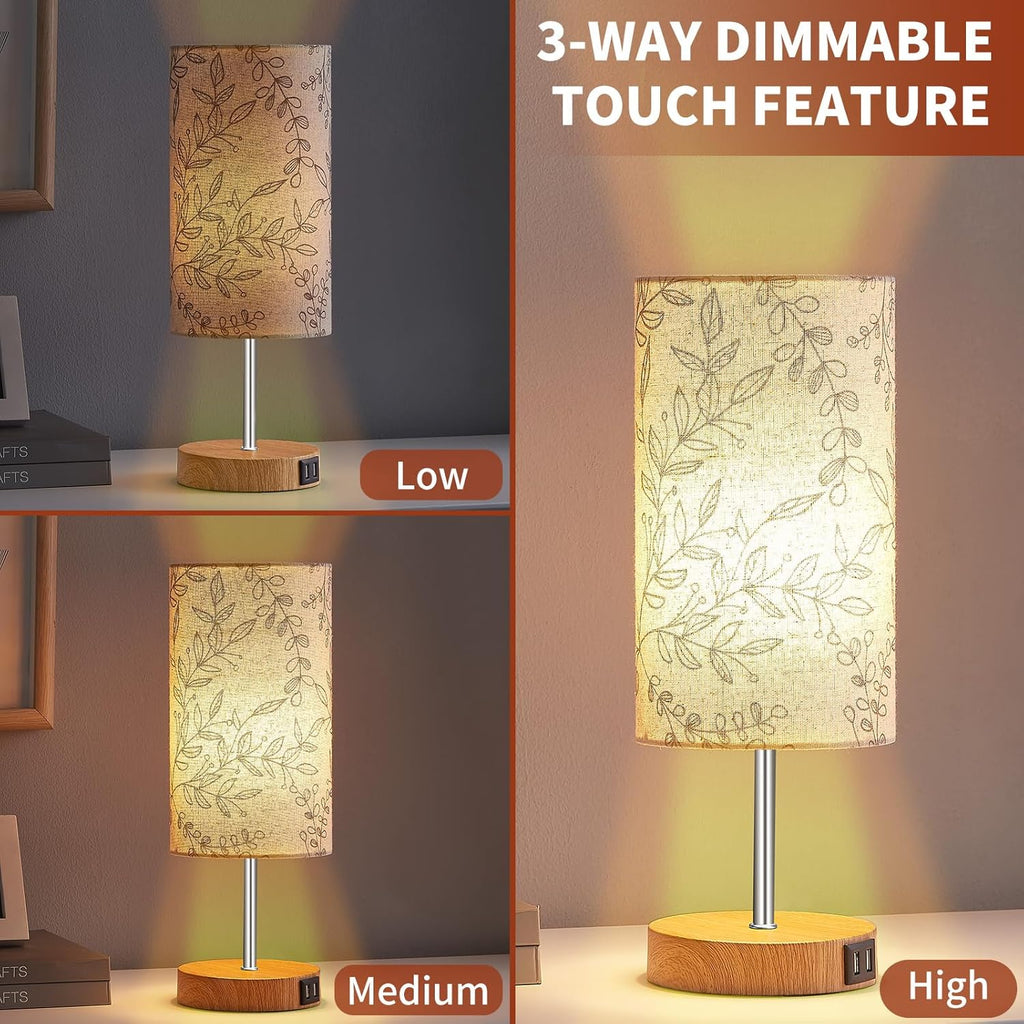 Dimmable Grey Nightstand Lamp - View 3