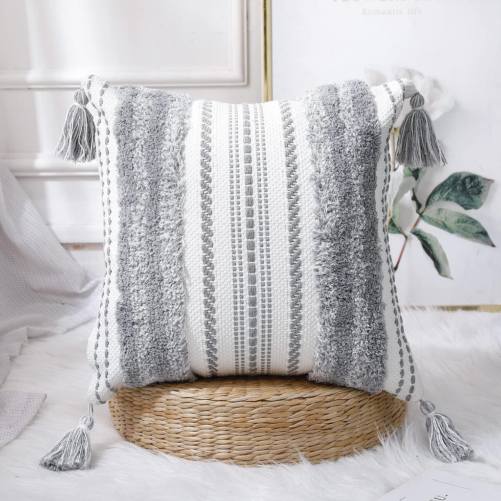 Boho Fabric Throw Pillow Cover — 18" - View 3
