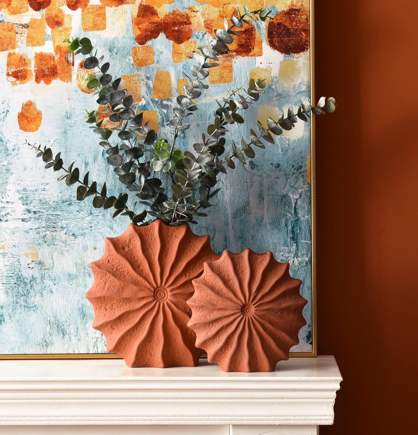 Farmhouse Orange Vase — Pumpkin