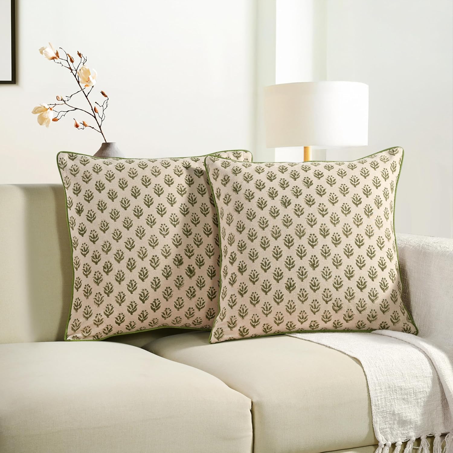 Boho Beige Cushion Cover — 20" — 18" x 18" (Pack of 2)