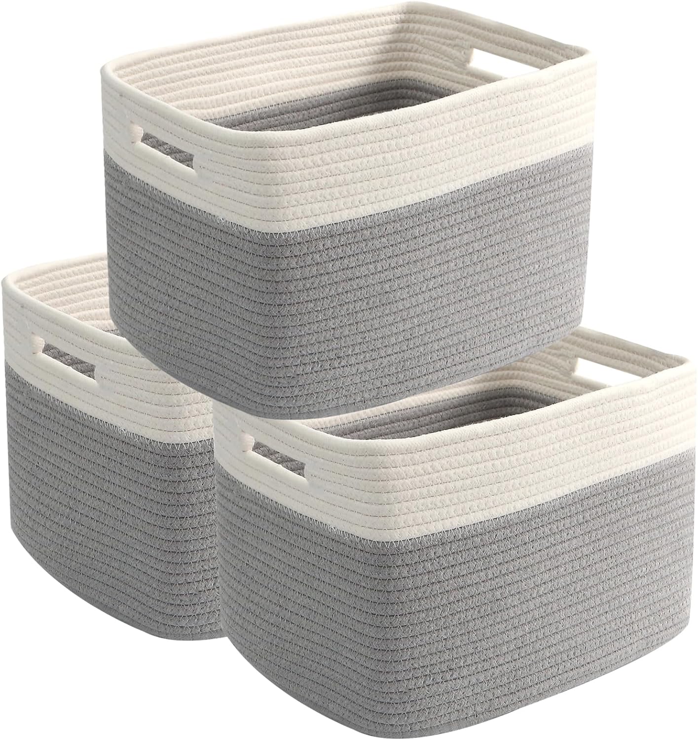 Boho Black Vase — 13.5" — 3PC-White&Grey
