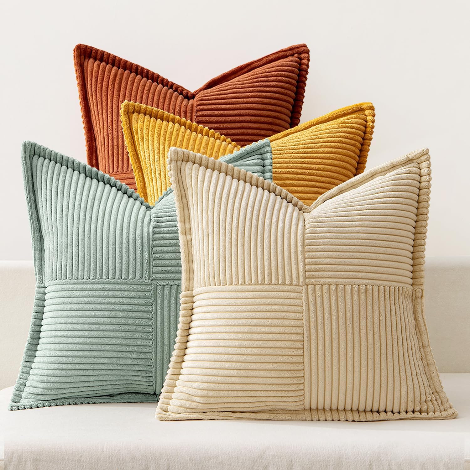 Boho Green Throw Pillow Cover — 20" — 20" x 20" (Pack of 4)