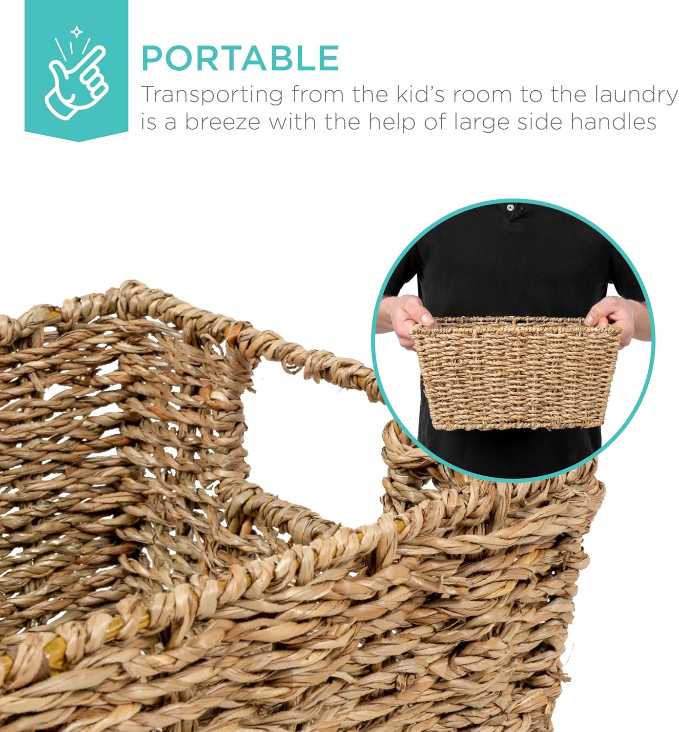 Handwoven Boho Beige Storage Basket — Set of 4 - View 4