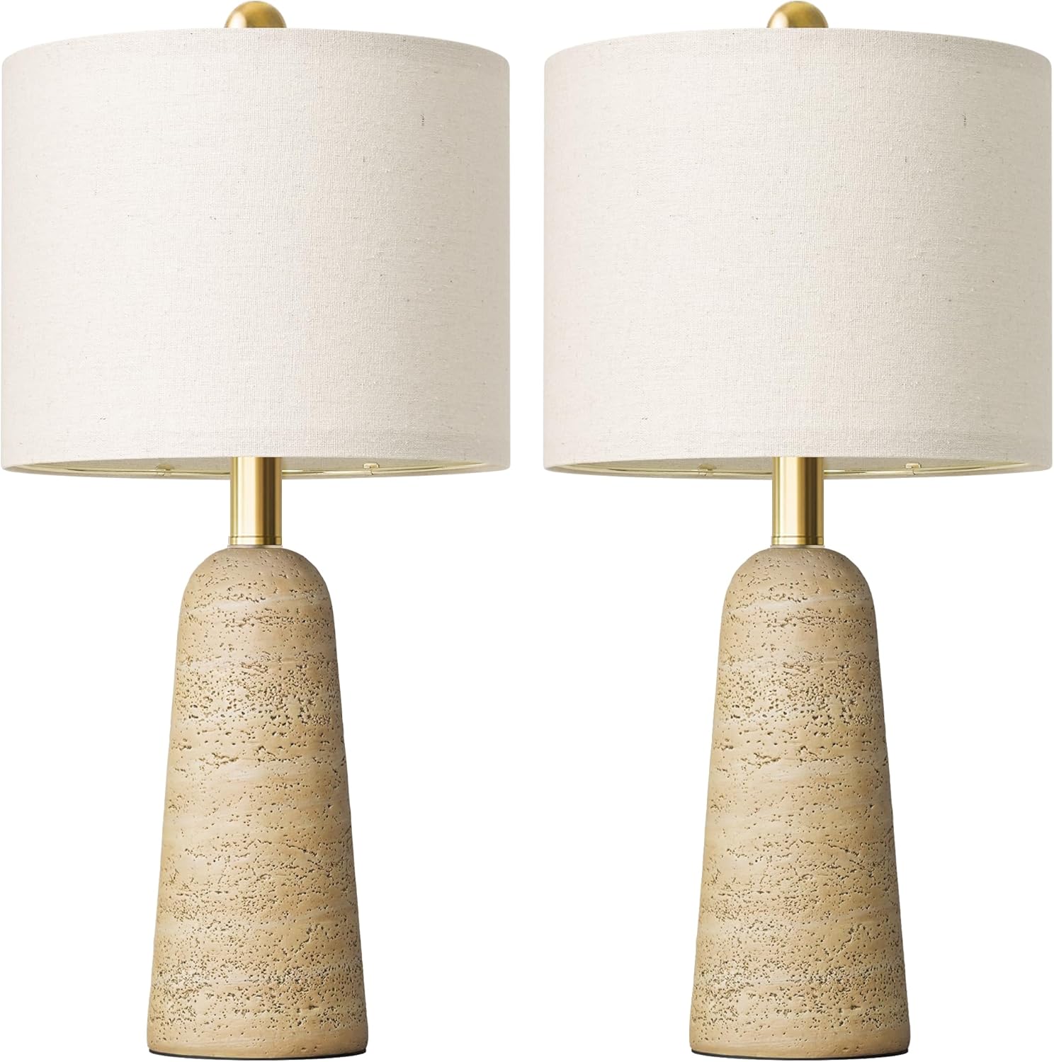 Linen Modern Beige Bedside Lamp — 27.25" — Warm Beige