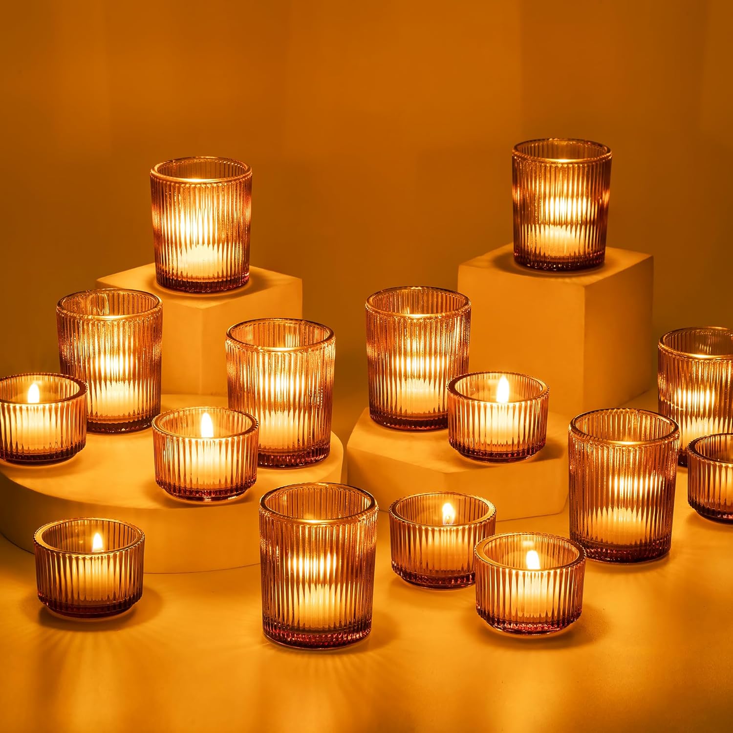Vintage Green Candle — Set of 24 — Amber