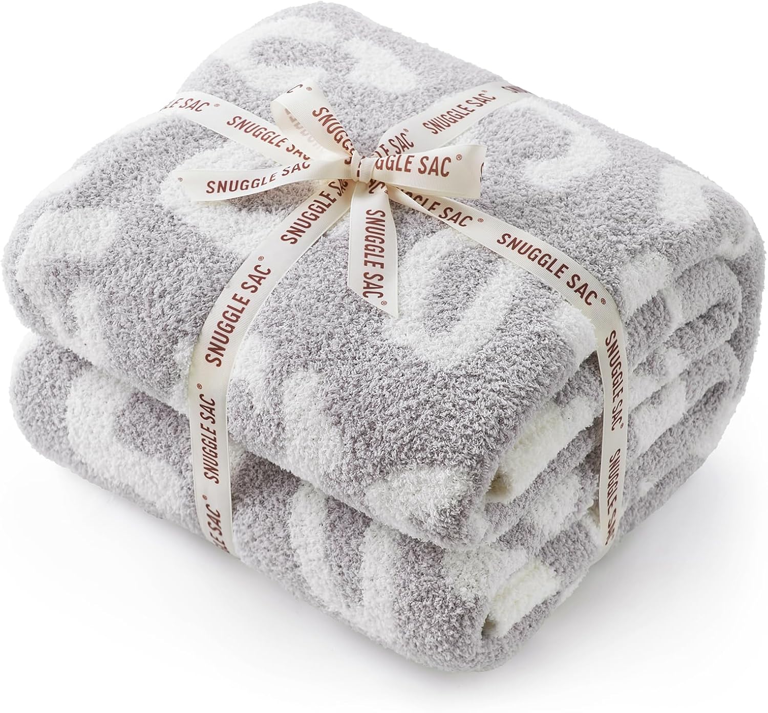 Beige Throw Pillow — 50" — Leopard Grey