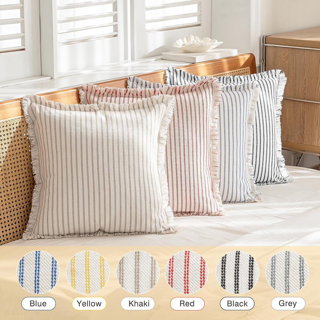 Boho Beige Throw Pillow Cover — 18" - View 5