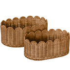 Hand-Woven Boho Beige Vase — 7"