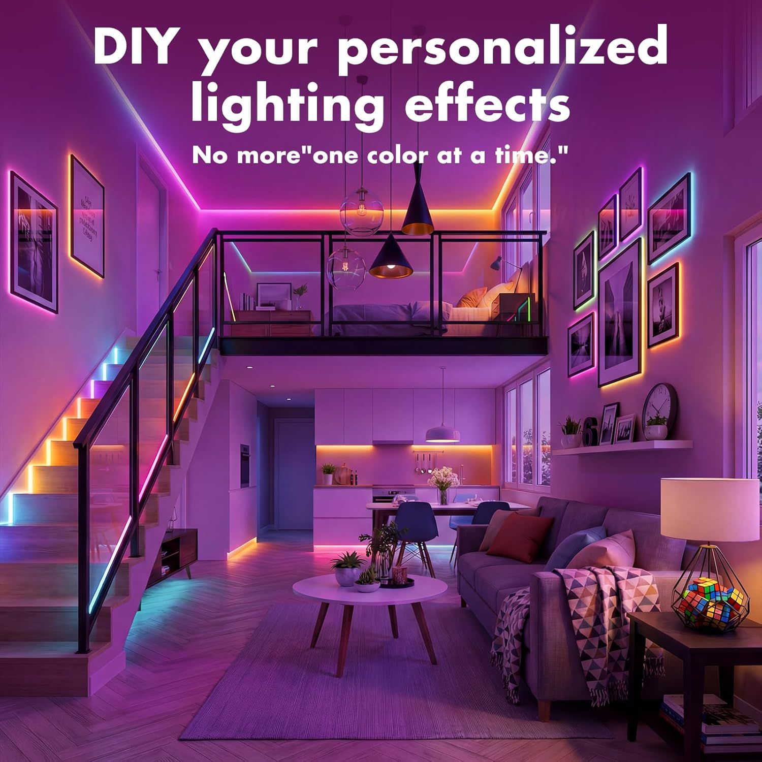 Color Changing Metal LED Strip Lights - View 2