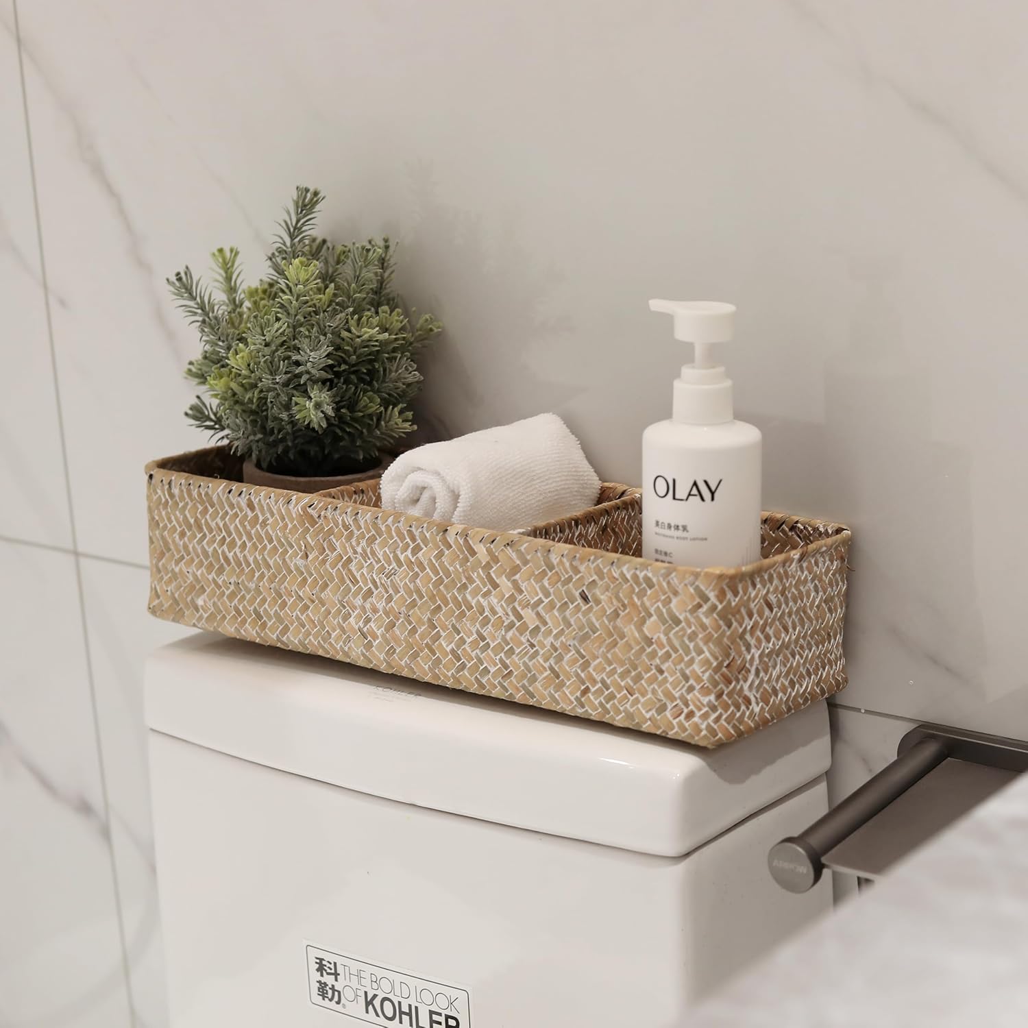 Boho Beige Storage Basket — 6" - View 4
