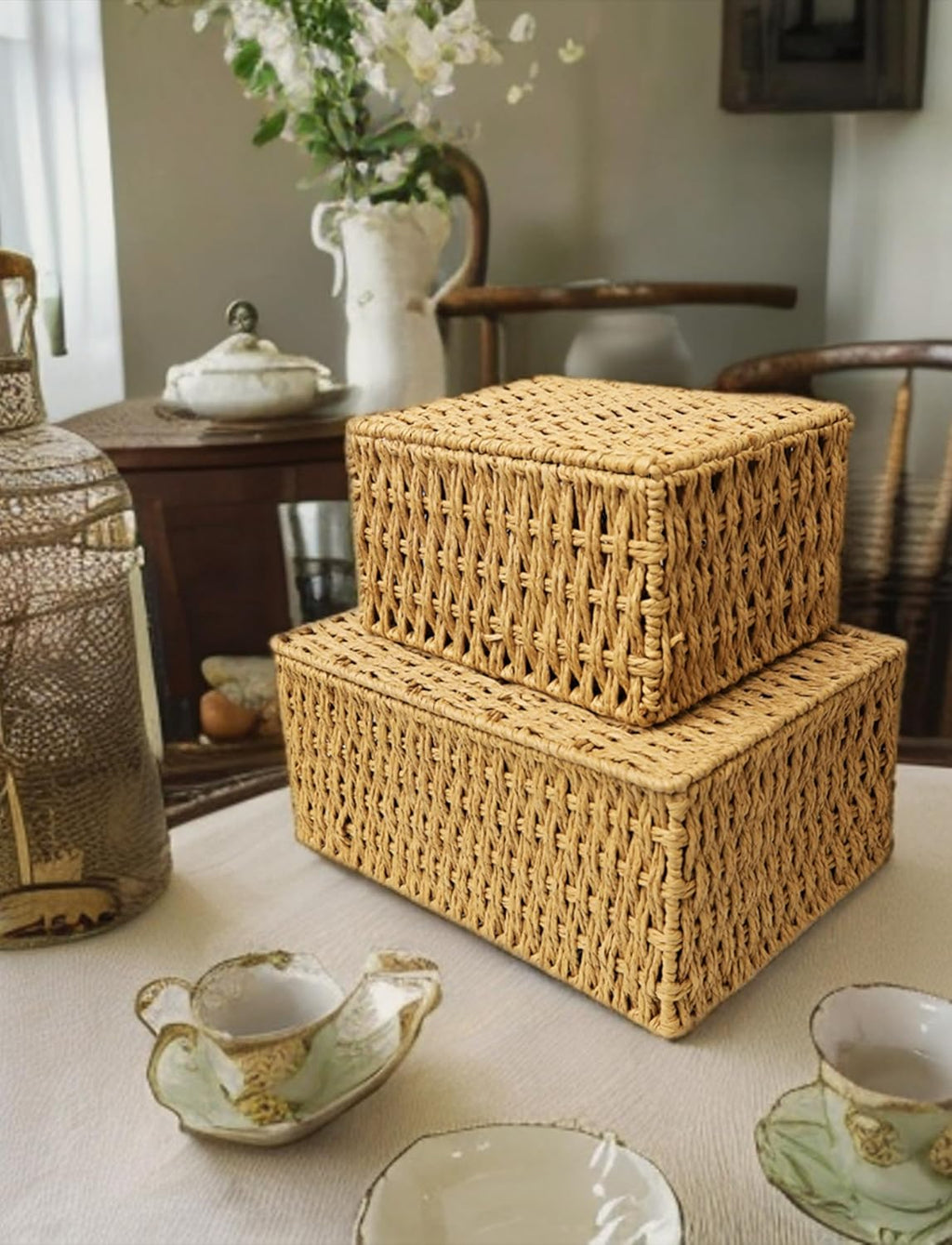 Boho Rattan Storage Basket — Set of 4 - View 2