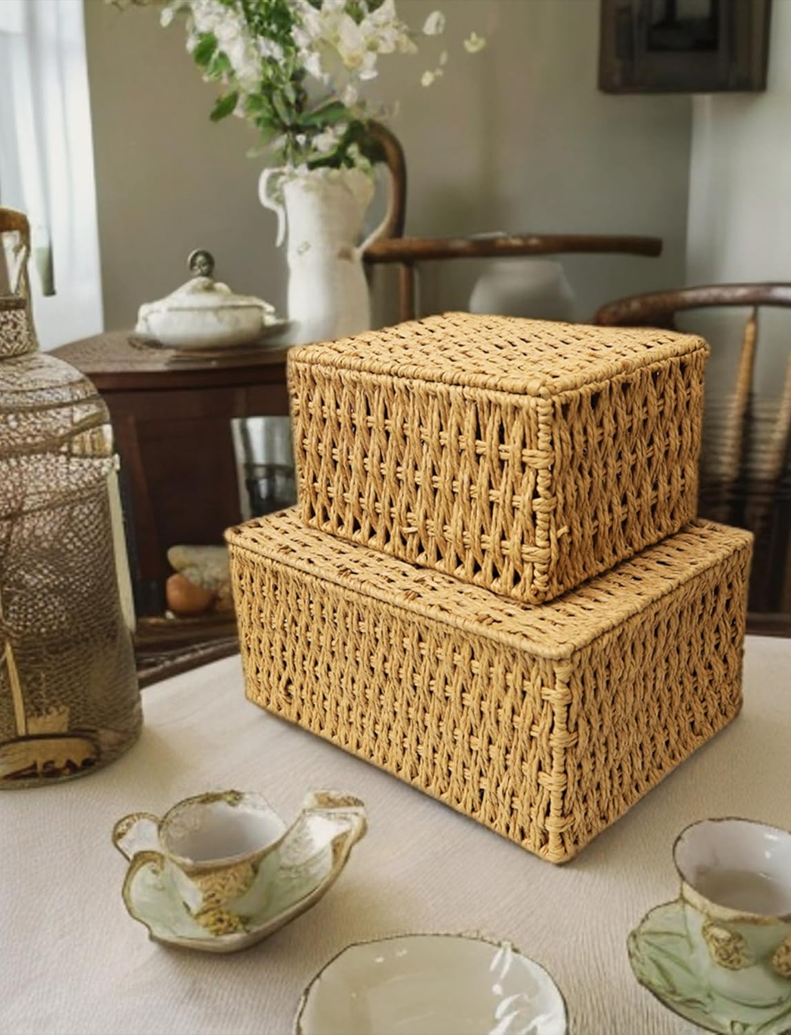 Boho Rattan Storage Basket — Set of 4 - View 2