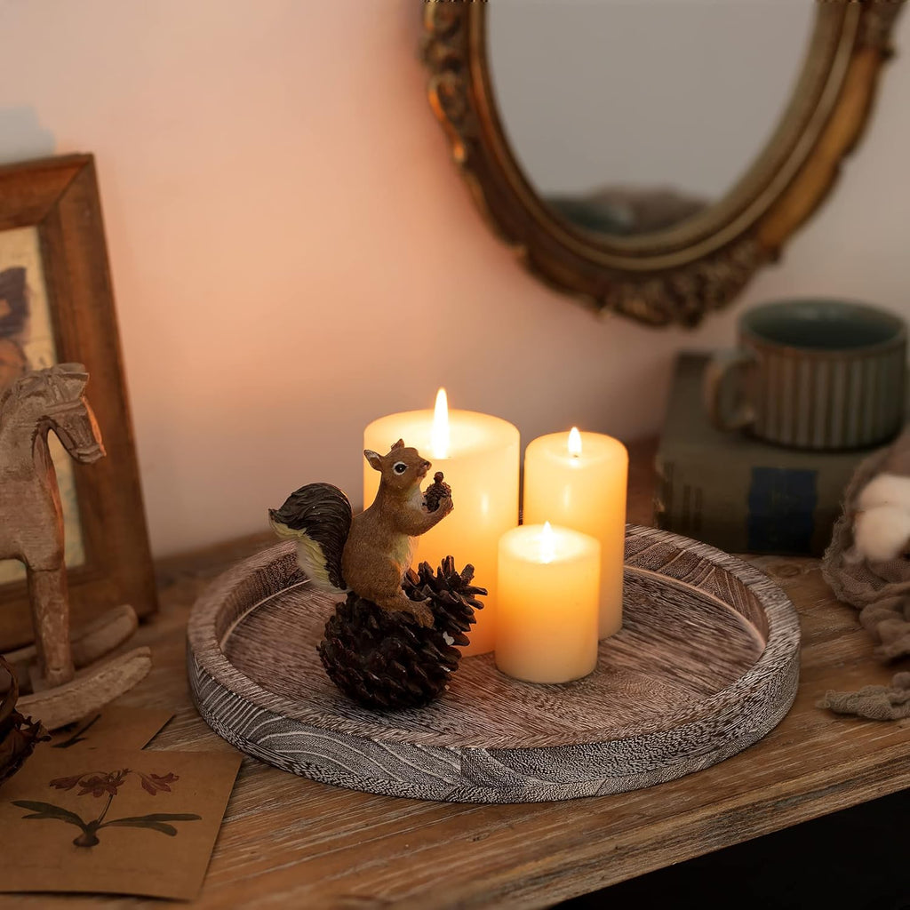 Round Farmhouse Brown Candle - View 8