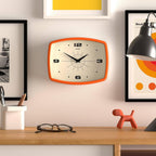 Rectangular Mid-Century Black Wall Clock — 10" - View 3