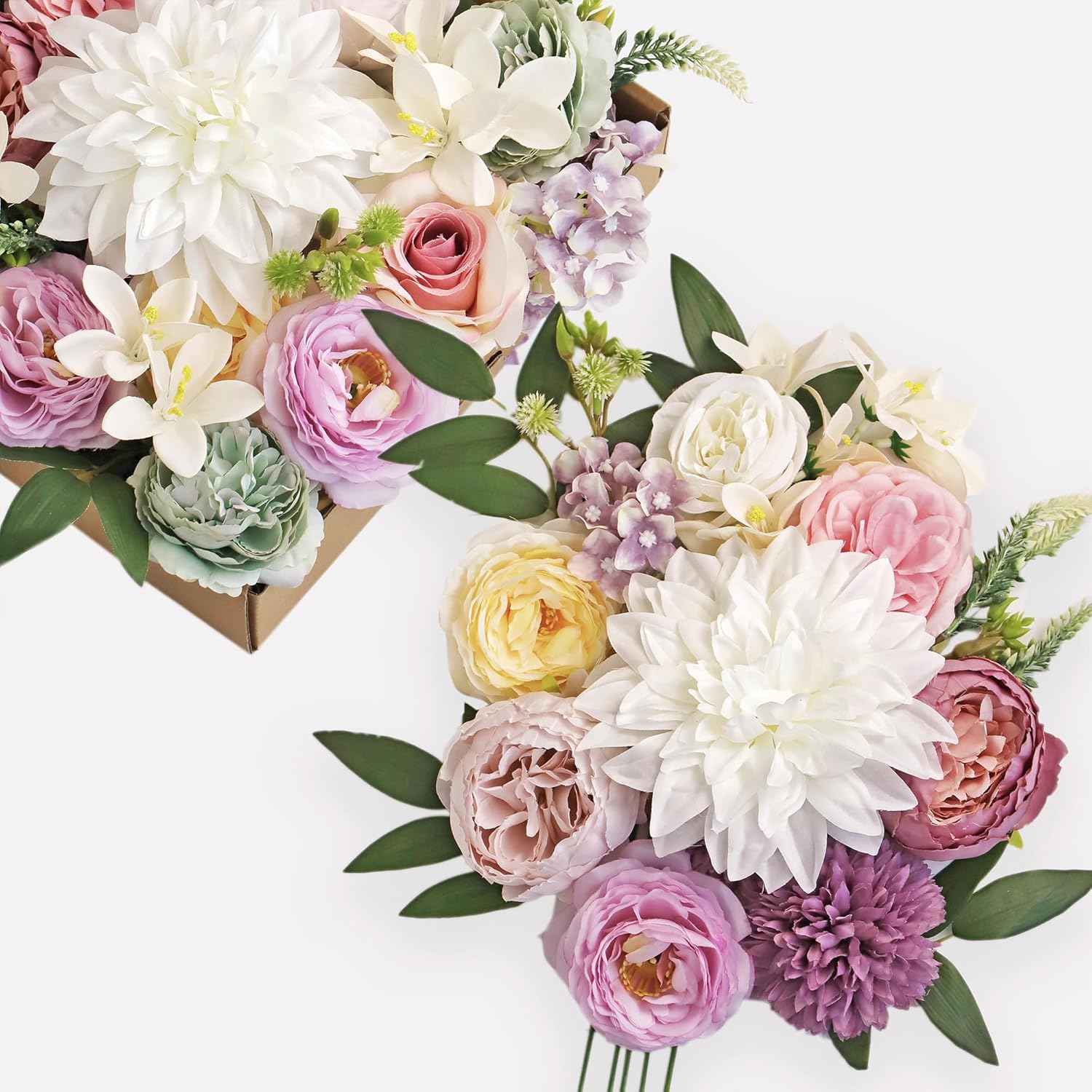 Boho Black Artificial Flowers — Purple