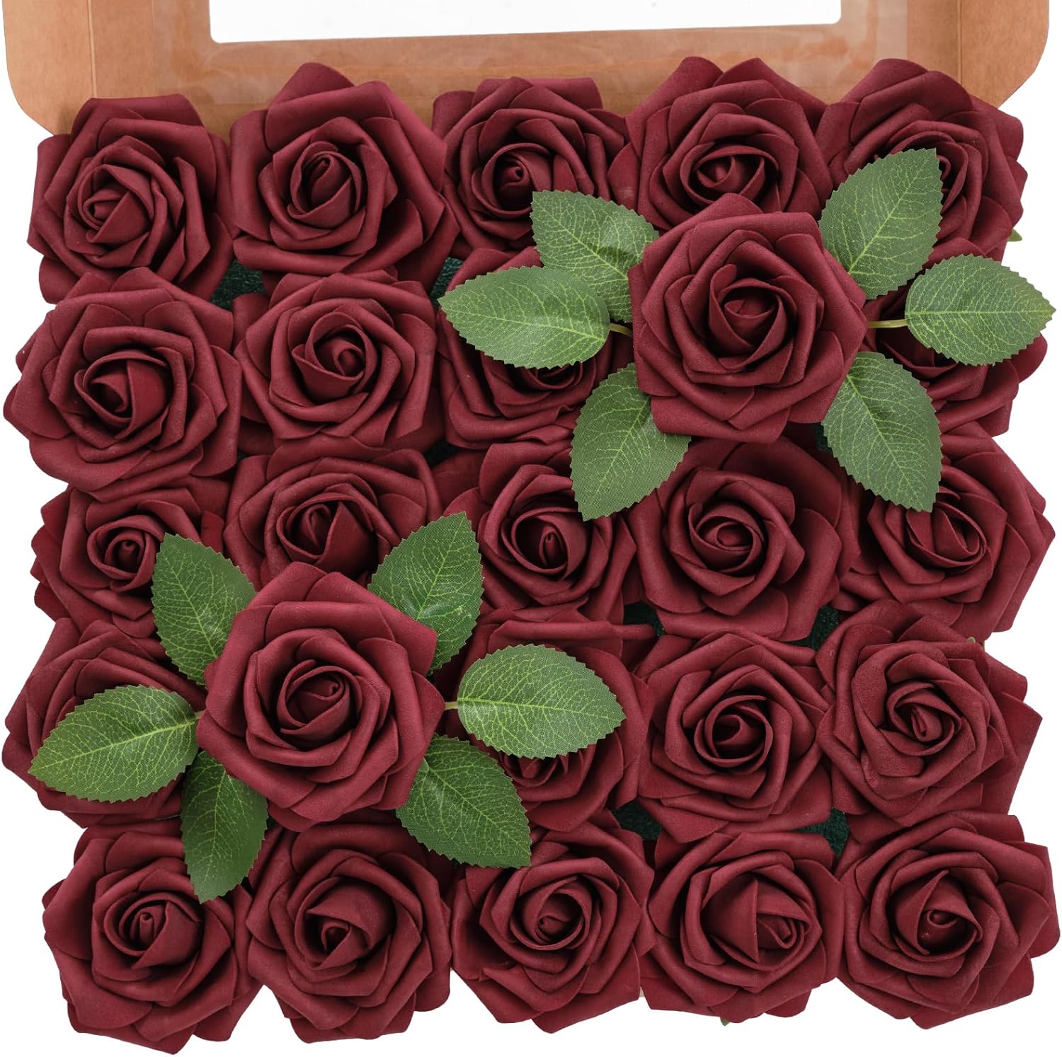 Blue Artificial Flowers — 3" — Burgundy