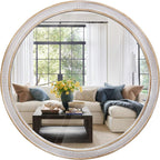 Round Farmhouse Wood Mirror — 36" - View 9