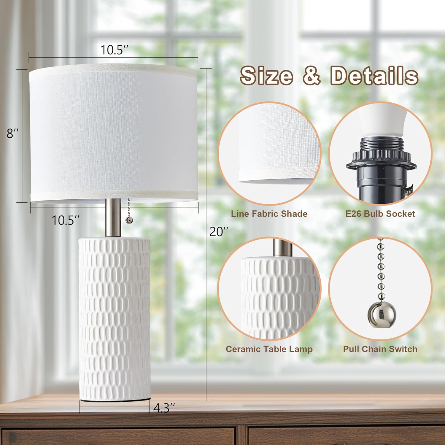 Modern Blue Table Lamp — 20" - View 5