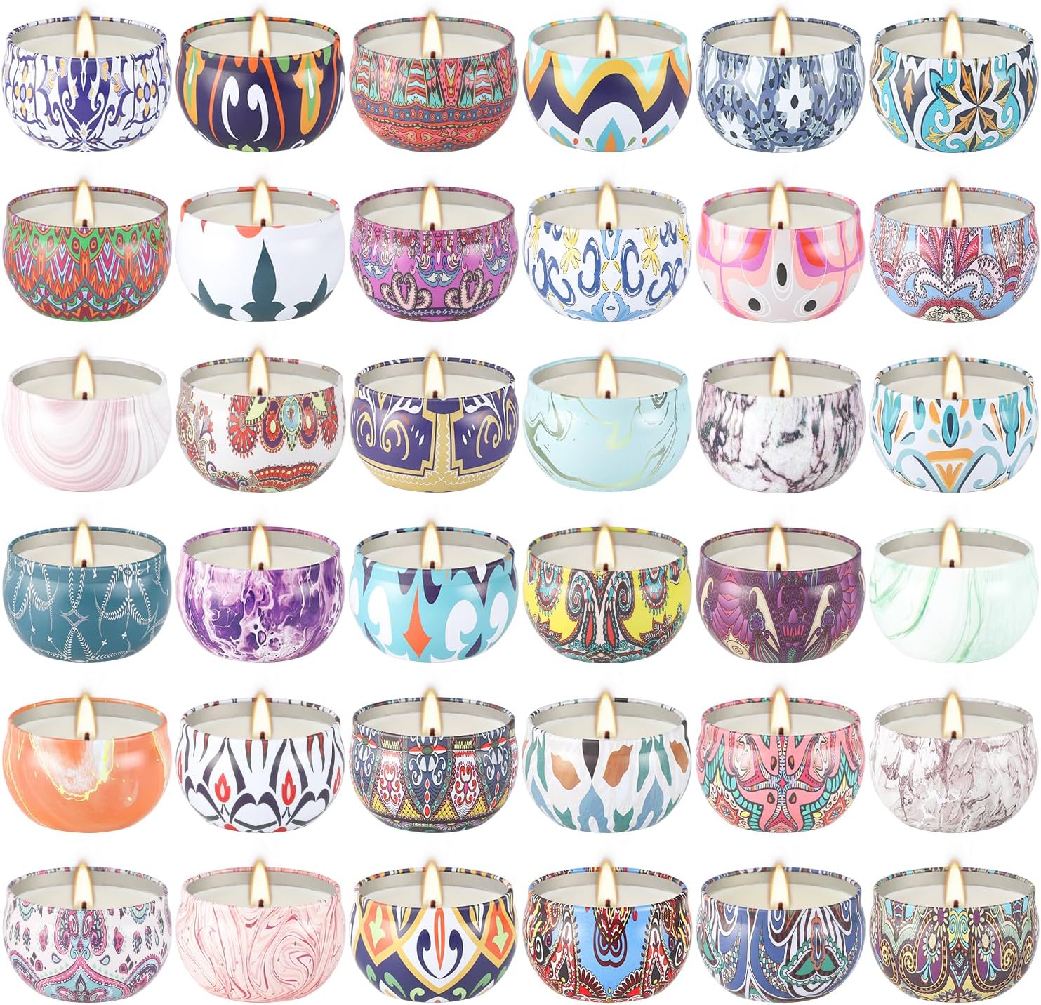 Soy Wax Blue Scented Candle — Set of 36 — 36 Pack Multicolor