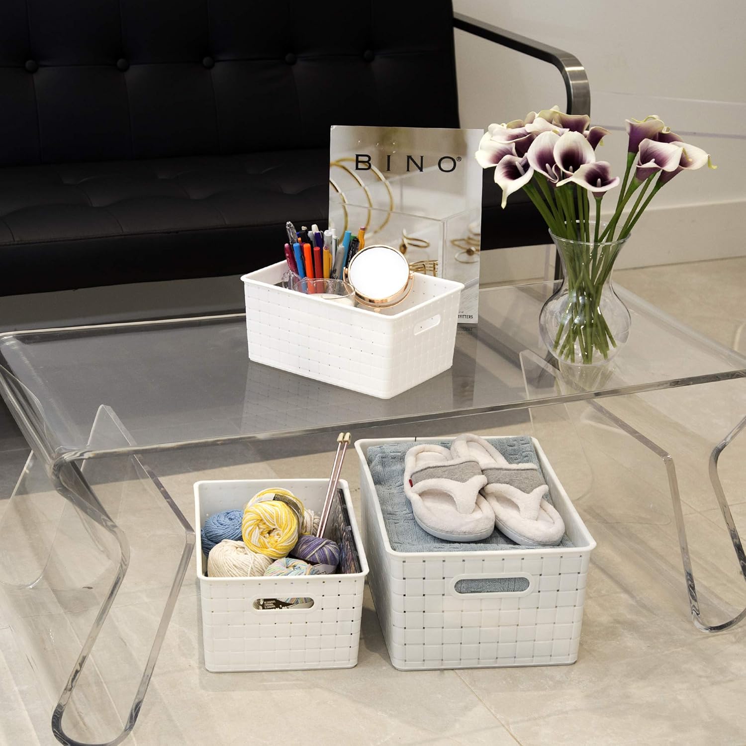 Rectangular Black Storage Basket - View 5