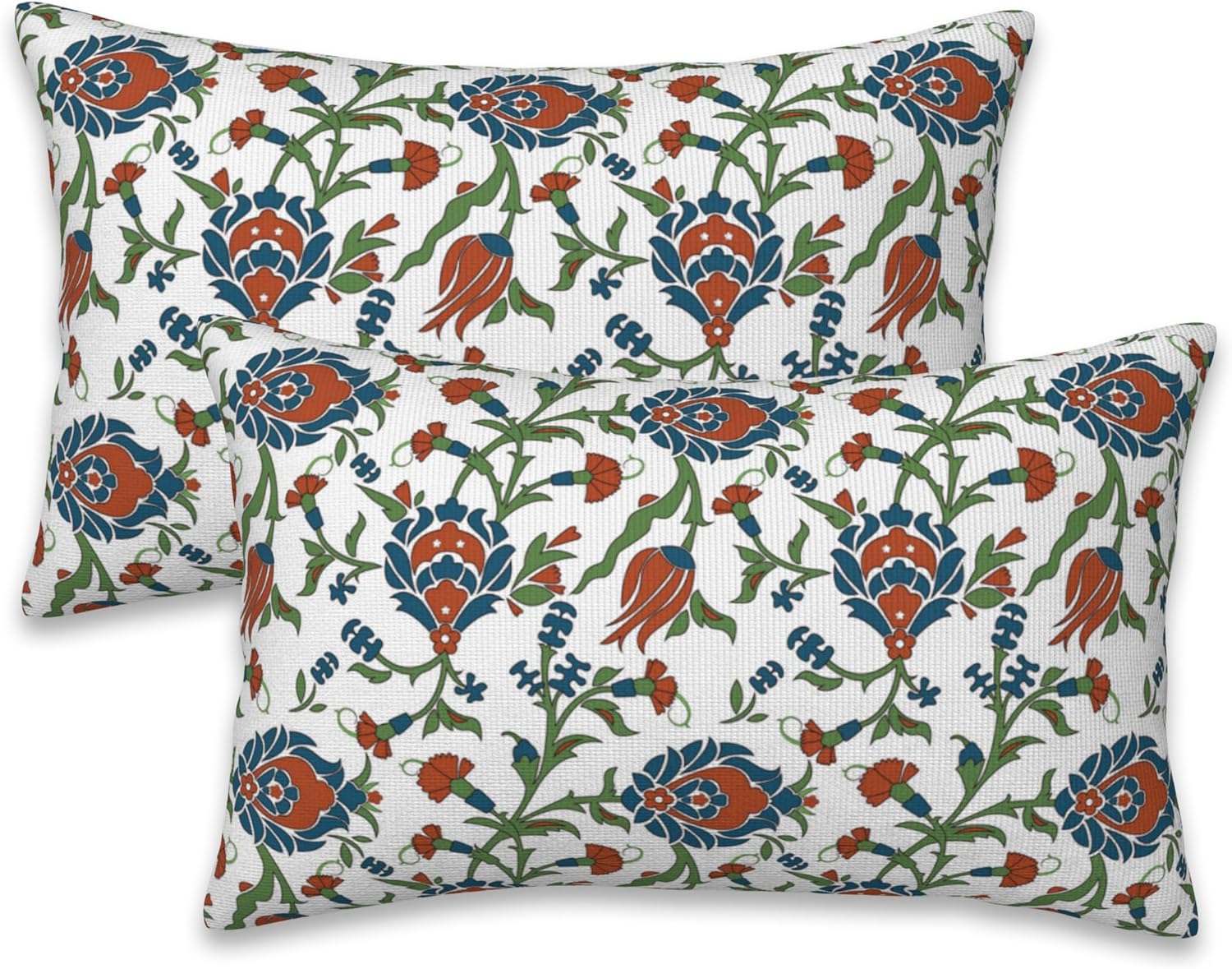 Boho Blue Throw Pillow Cover — 20" — Vintage Floral