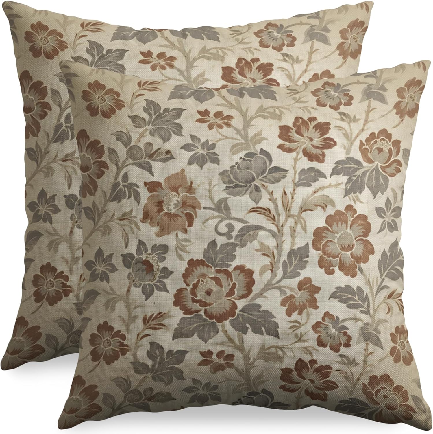 Vintage Boho Beige Pillow Cover — 22" — 22" x 22" (Pack of 2)