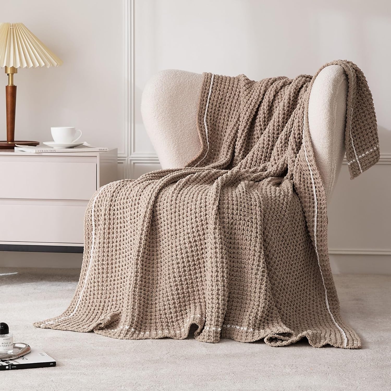 Knit Beige Throw Pillow — 50" — 50"*60"