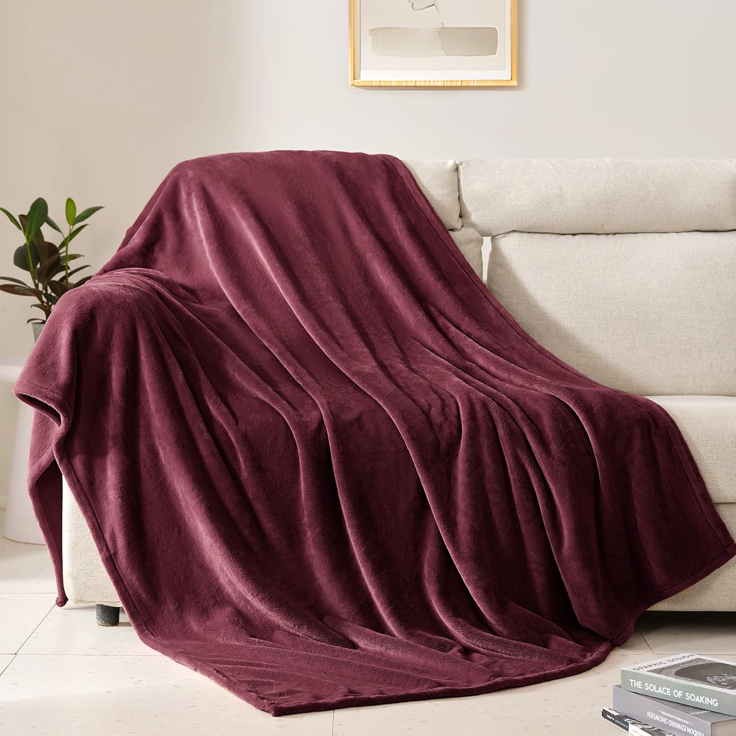 Luxe Blue Throw Pillow — 50" — Wine
