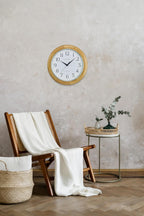 Battery Operated Mid-Century Wood Wall Clock - View 7