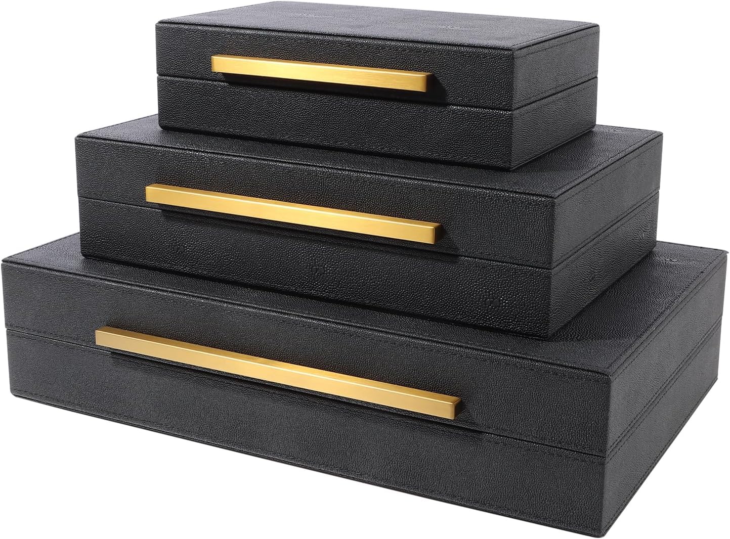 Modern Black Storage Basket — Set of 3 — Black