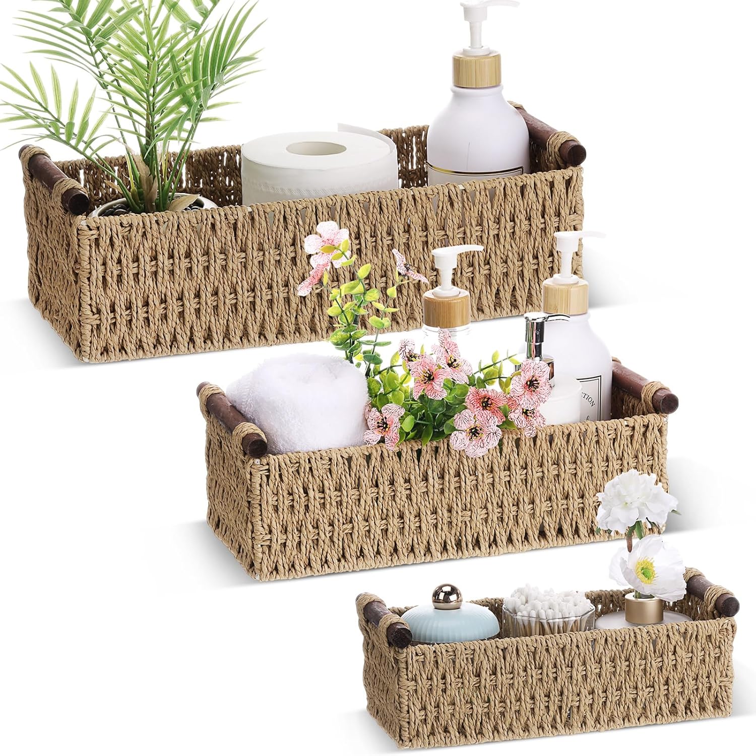 Boho Beige Basket — Camel