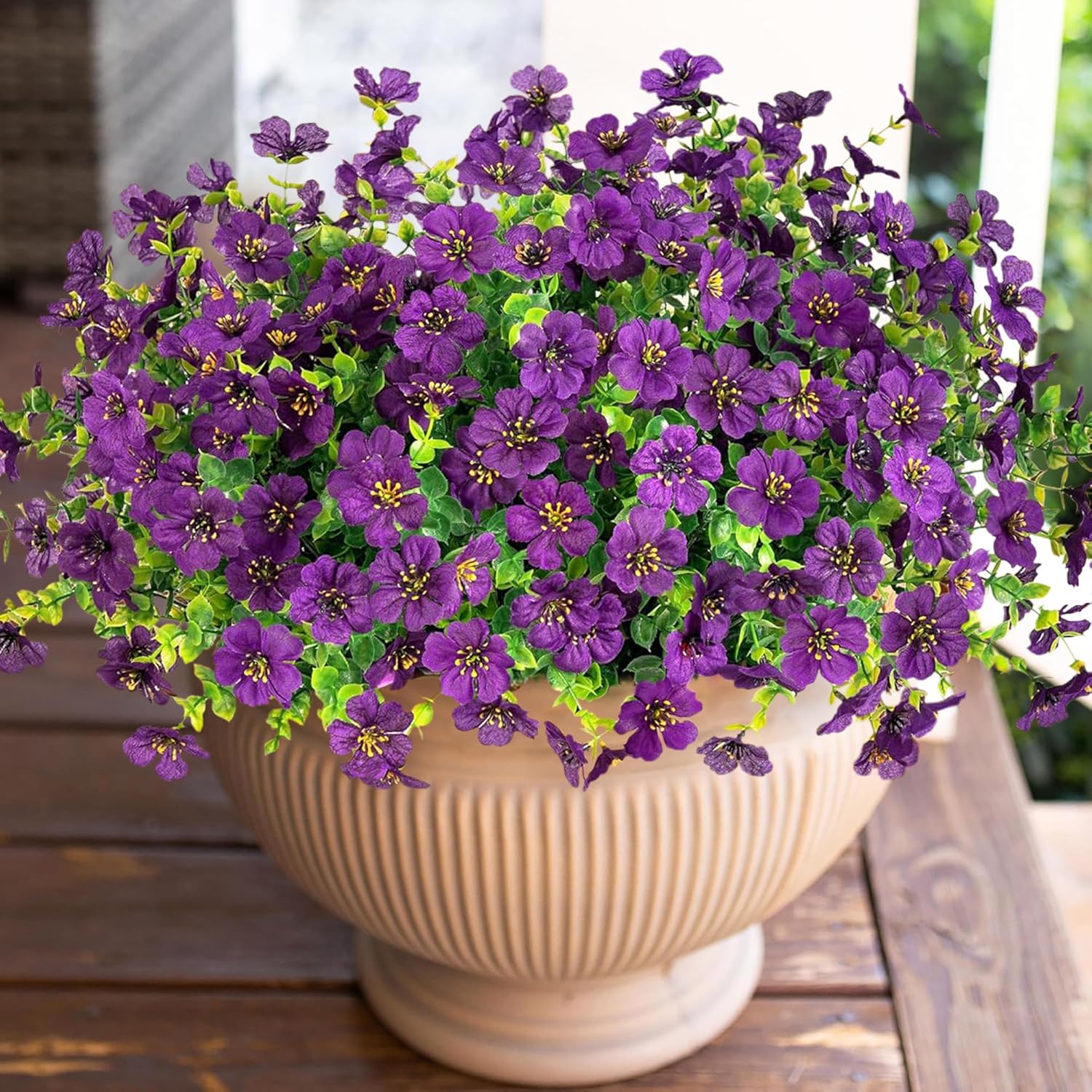 Beige Artificial Flowers — Purple 2