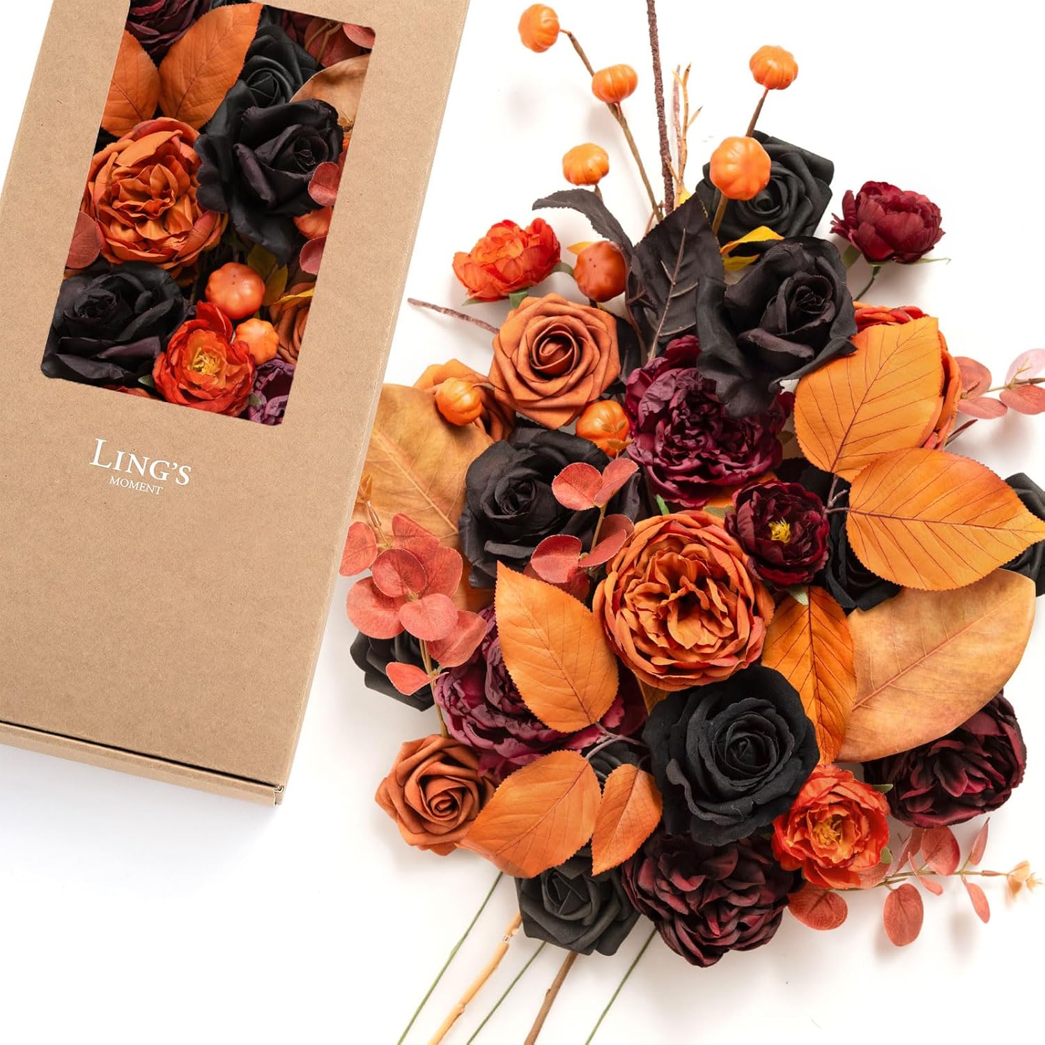 Beige Artificial Plant — Blk-black & Orange