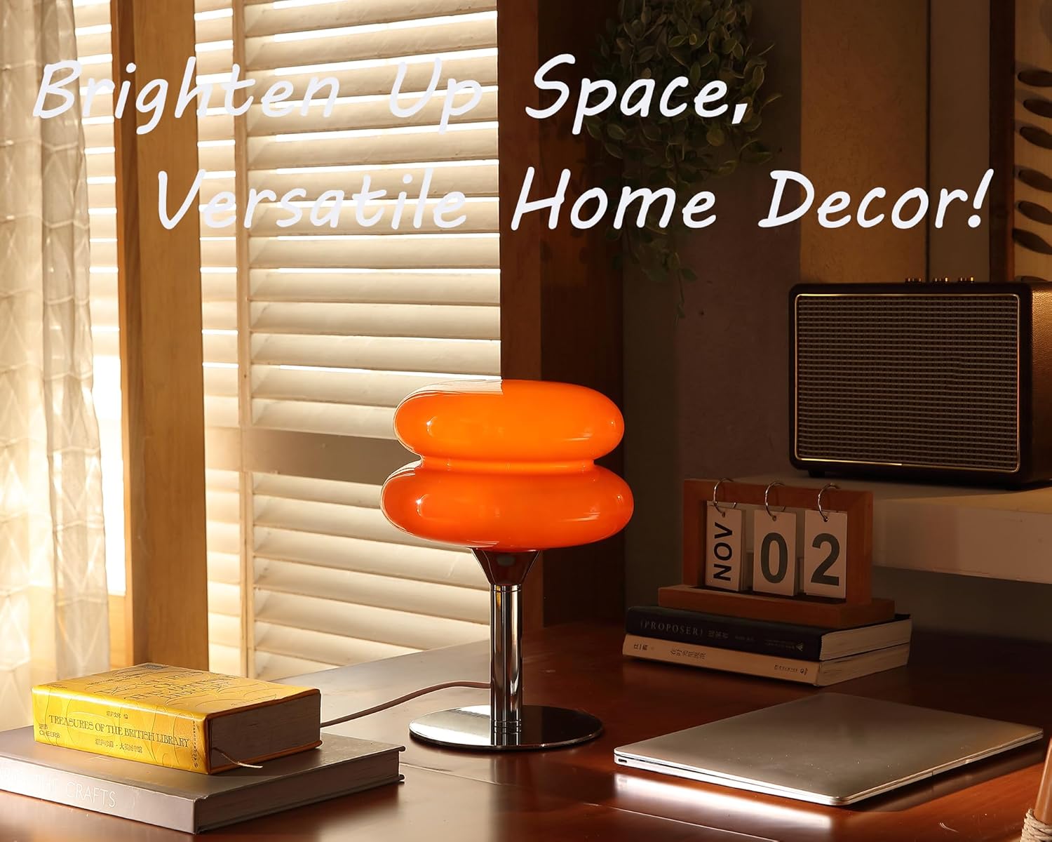 Dimmable Mid-Century Beige Desk Lamp - View 5