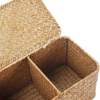 Rectangular Boho Beige Storage Basket — 5" - View 5