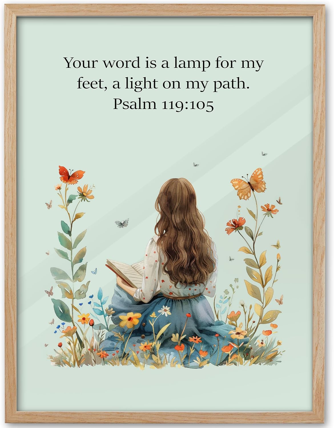 Blue Framed Wall Art — 16" — Word of God-Framed