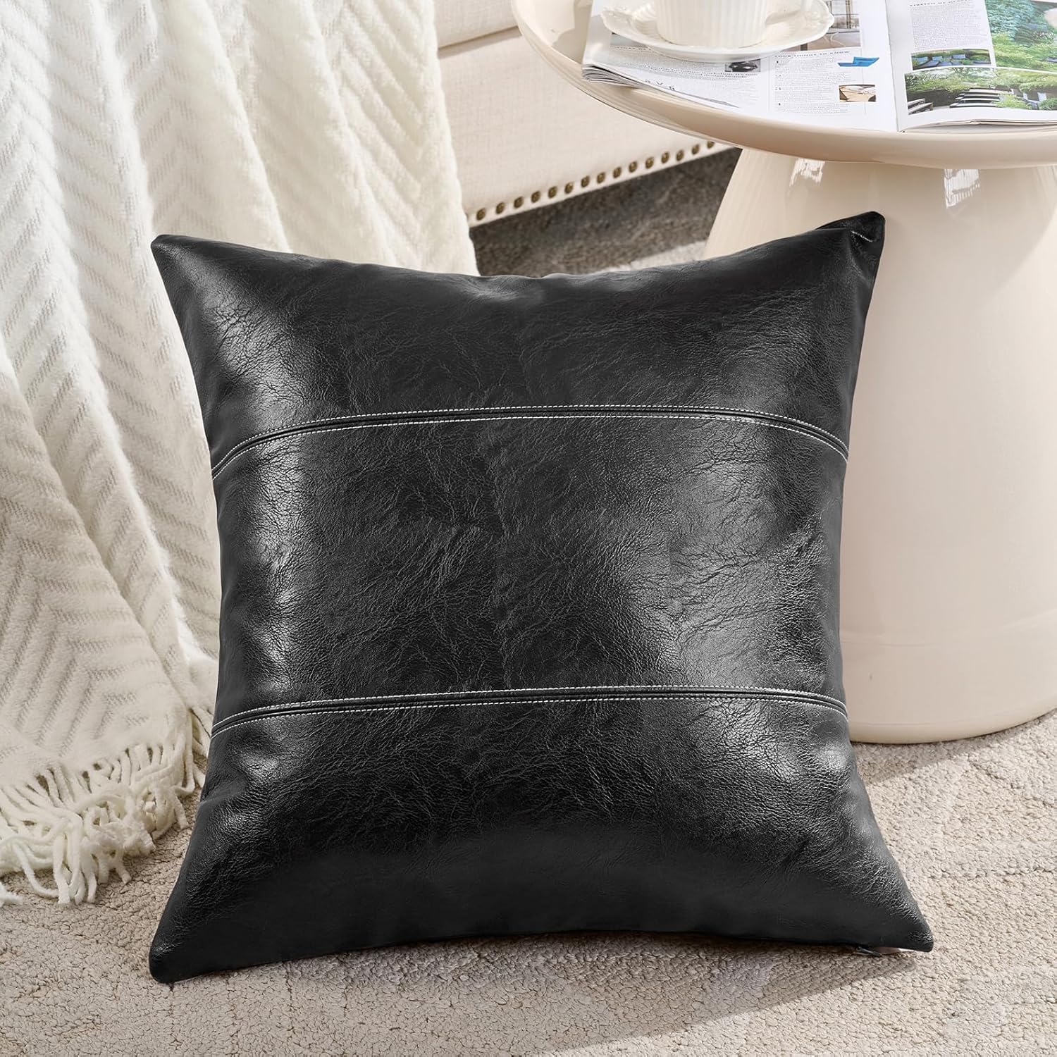 Lumbar Boho Beige Throw Pillow Cover — 36" — 18" x 18" (Pack of 1)