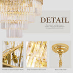 Luxe Black Chandelier — 18" - View 7