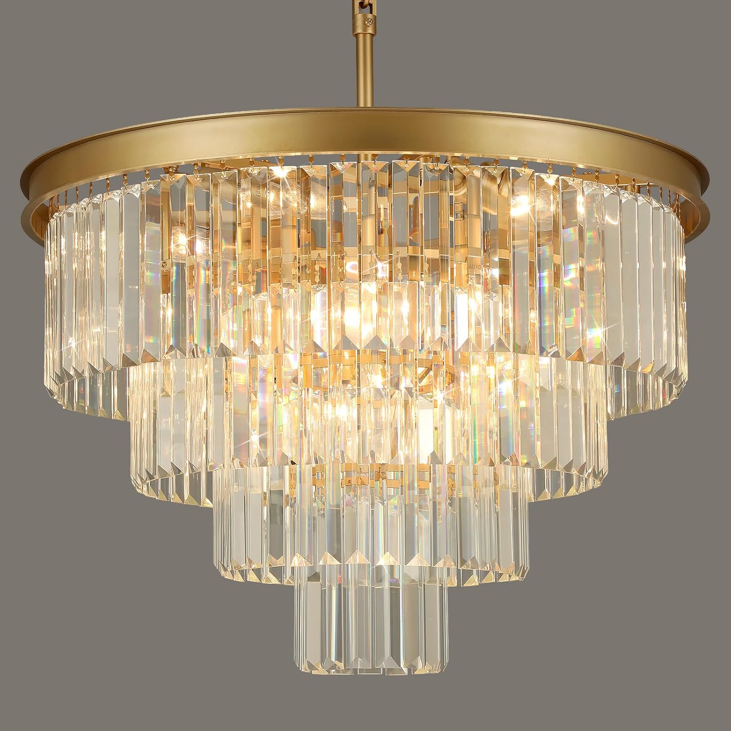 Luxe Black Chandelier — 12" — Gold