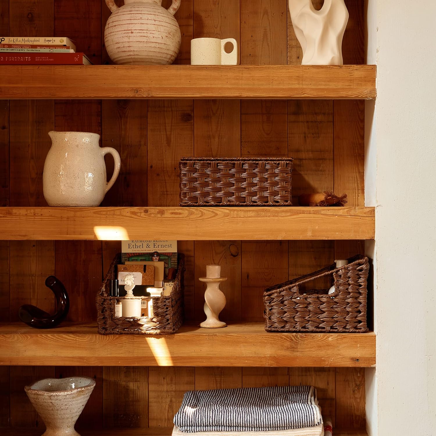 Boho Brown Woven Basket — Set of 3 - View 7