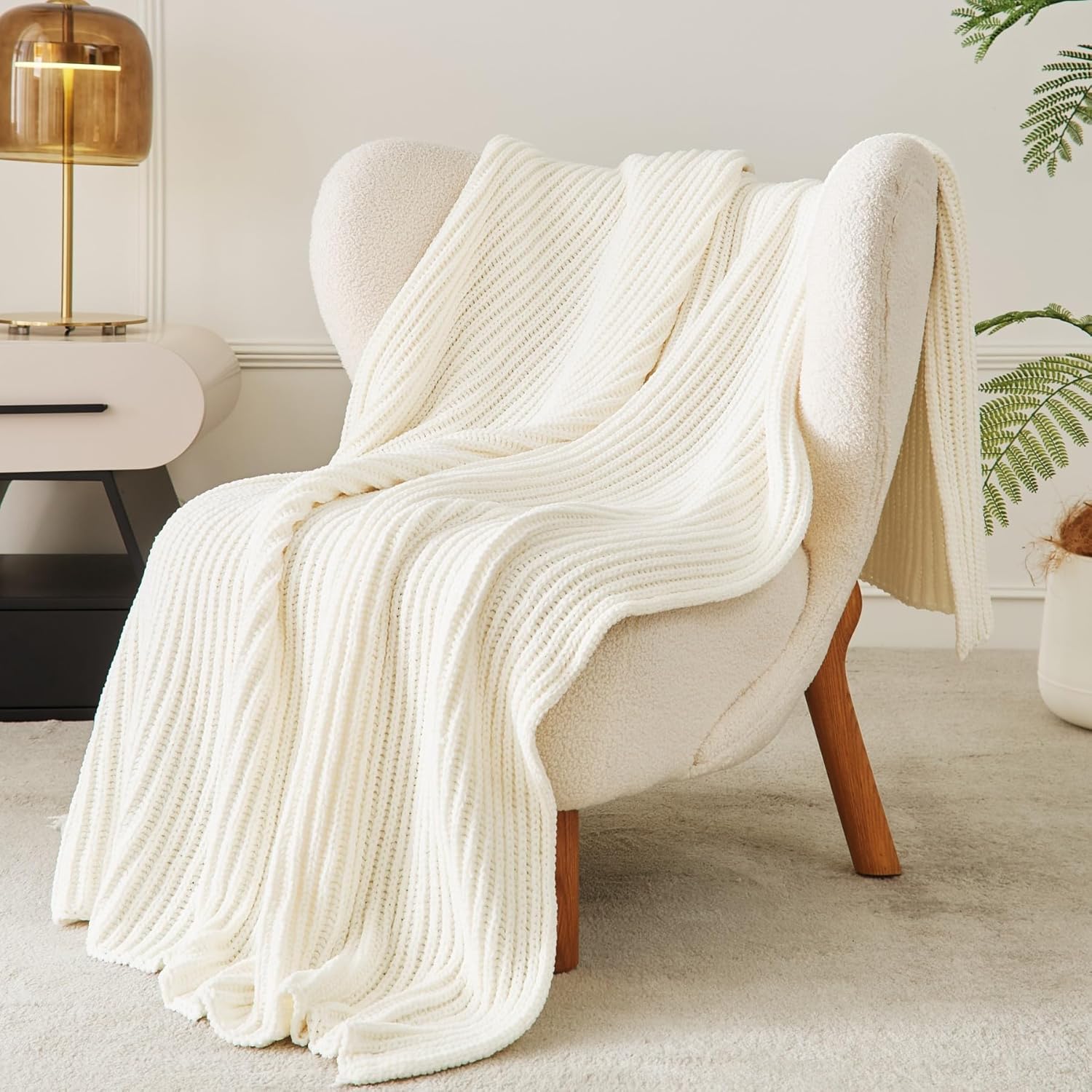 Knit Beige Throw Pillow — 50" — 50"*60"
