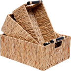 Handwoven Boho Wood Storage Bin - View 2