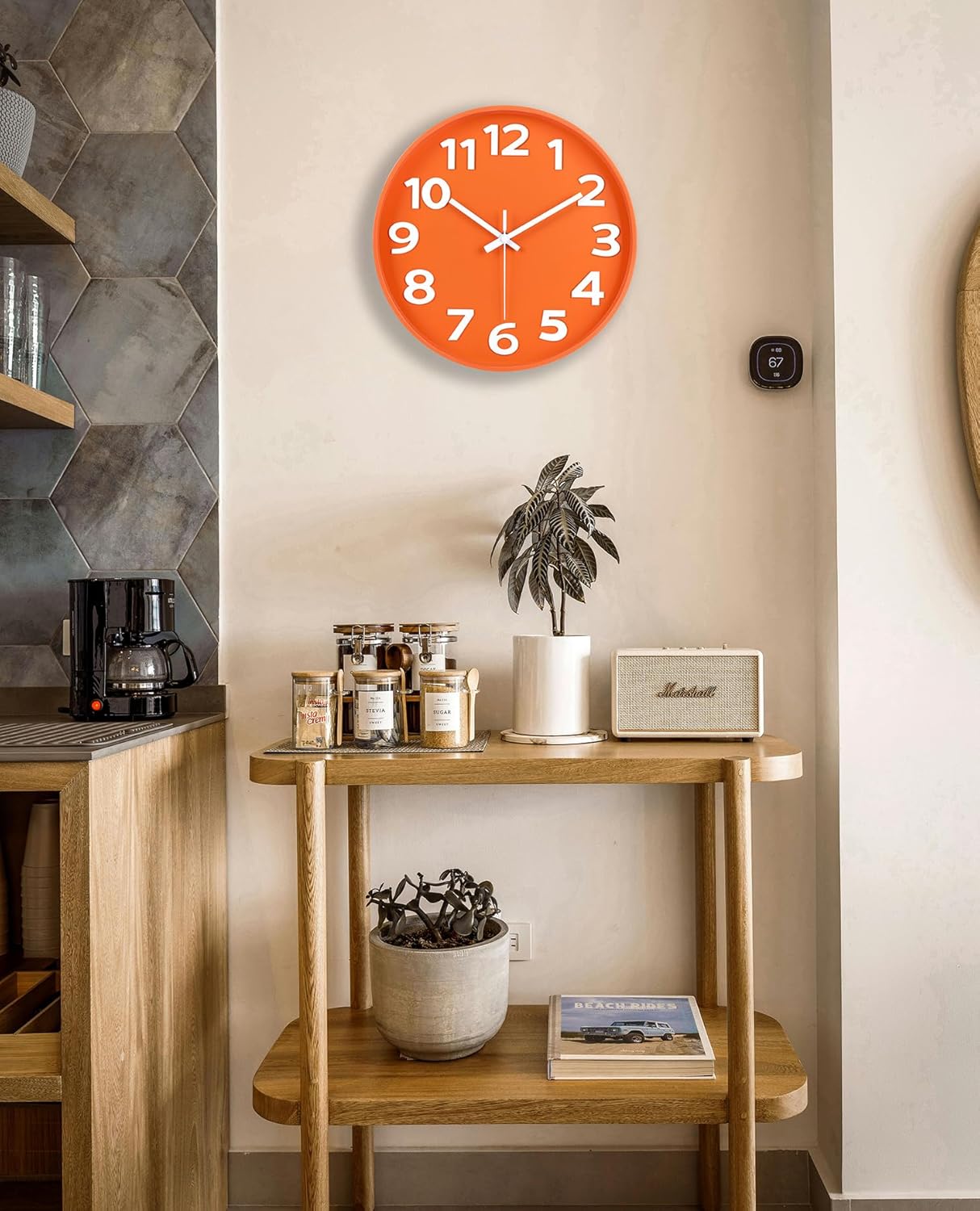 Modern Black Wall Clock — 12" - View 5