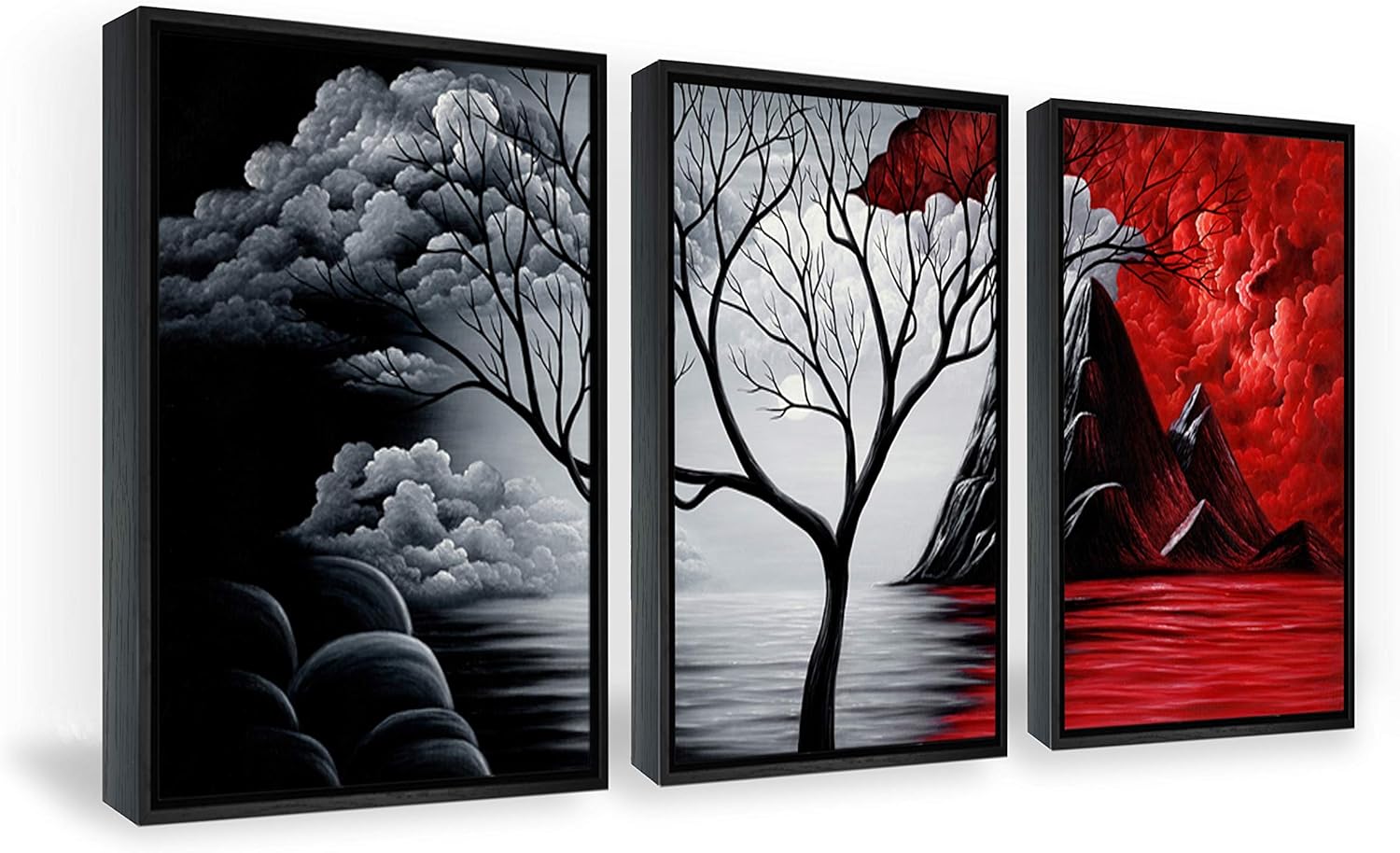 Metal Canvas Wall Art — 24" — Black Frame
