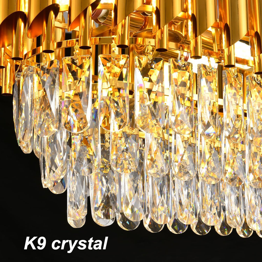 Oval Luxe Black Chandelier — 8-Light - View 4